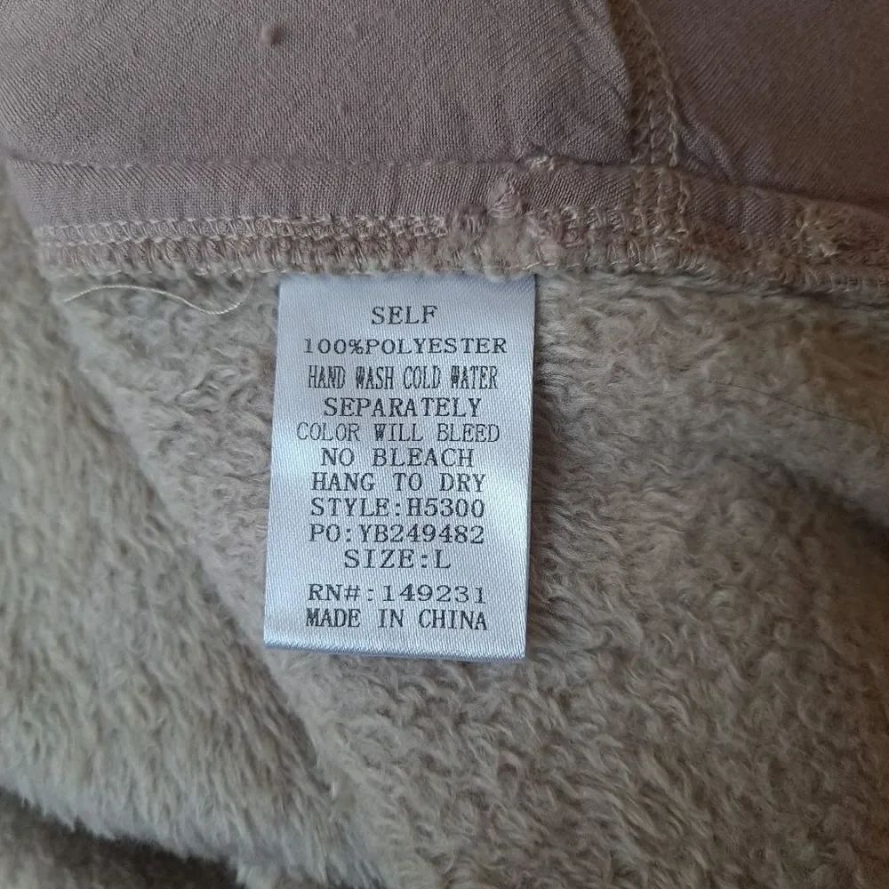 KORI America Faux Fur Long Sleeve Pullover Top Shirt Jacket Tan Large - Picture 4 of 5